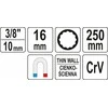 Yato Toya Sa Poland Galvutė žvakėms 12 kampų | ypač ilga | magnetinė | 10 mm (3/8") | 16 mm (YT-38522)