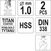 Toya Sa Poland Grąžtas metalui HSS-TIN 1.0 mm, 2vnt. (YT-44630)