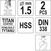 Toya Sa Poland Grąžtas metalui HSS-TIN 1.5 mm, 2vnt. (YT-44631)