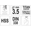 Toya Sa Poland Grąžtas metalui HSS-TIN 3.5 mm (YT-44639)