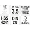 Grąžtas YATO grąžtai METAL TYTAN HEX 3,5mm