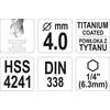 Grąžtas YATO grąžtai METAL TYTAN HEX 4,0mm