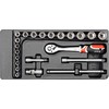Toya Sa Poland YATO DRAWER INSERT 3/8 "ĮRANKIŲ RINKINYS 22vnt.