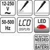 YATO ĮTAMPOS TESTERIS 12-250V LCD 2862