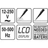 Yato Testeris įtampos skaitmeninis 12-250V LCD