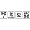 Yato Toya Sa Poland Izoliuotas atsuktuvas elektrikui | 1000V | PH3x150 mm (YT-2824)