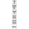 YATO BELAIKIAI ŠLIFAVIMO JUOSTELĖS 10 x 330 mm P 60 /10 vnt.