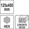 Grąžtas Yato Toya Sa Poland Kaltas plokščias | asfaltui ir betonui | 125 x 450 mm / HEX antgalis (YT-47372)