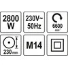 Kampinis šlifuoklis Yato YT-82110