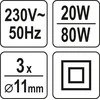 YATO Pistoletas klijavimui karštu būdu 11mm 20/ 80W 82402