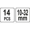 YATO SUKTI KOMBINUOTI RAKTAI 10-32mm 14vnt