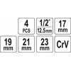 Yato Toya Sa Poland Kryžminis raktas sudedamas | 17x19x21x23mm galvutėmis (YT-08033)