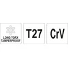 Toya Sa Poland L tipo raktas | ilgas tipas | T-Star (su skyle) (Torx) T27 (YT-05518)