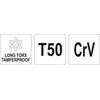 Toya Sa Poland L tipo raktas | ilgas tipas | T-Star (su skyle) (Torx) T50 (YT-05522)