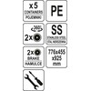 Toya Sa Poland Nerūdijančio plieno indų surinkimo vežimėlis | su 5 konteineriais (YG-09101)