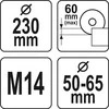 YATO DULKIŲ dangtelis, skirtas Pjovimui 230 mm