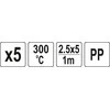 Bikuvalt Toya Sa Poland Plastiko suvirinimo juosta | polipropilenas (PP) | 2.5X5 mm | 5х1m / 5 vnt. (YT-82303)