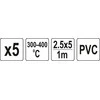 Bikuva.lt Toya Sa Poland Plastiko suvirinimo juosta | polivinilchloridas (PVC) | 2.5X5 mm | 5х1m / 5 vnt. (YT-82306)
