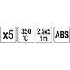 Toya Sa Poland Plastiko suvirinimo juosta | terpolimeras (ABS) | 2.5X5 mm | 5х1m / 5 vnt. (YT-82305)