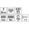 Toya Sa Poland YATO PNEUMATINIS SPŪGINIS VERŽTAKLIS 1 "5800 Nm