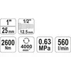 Smūginis raktas 2600Nm/4000rpm YATO