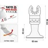 Yato Toya Sa Poland Priedas daugiafunkciniam įrankiui | BIM-TIN | 90 mm / 65 mm (YT-34713)