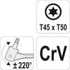 Toya Sa Poland Raktas šarnyrinis dvipusis | T-Star (Torx) T45XT50 (YT-05314)