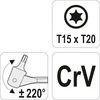 Toya Sa Poland Raktas šarnyrinis dvipusis | T-Star (Torx) T15XT20 (YT-05311)