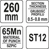 Toya Sa Poland Replės profilių sujungimui | 260 mm