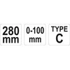 YATO SUVIRINIMO spaustuvų replės "C" TIPO 280mm JUDAMI ŽANDULIAI 2466