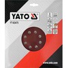 Yato Toya Sa Poland Šlifavimo popierius (velcro) apvalus | su skylėm | 225 mm / P150 | 3 vnt. (YT-83475)