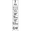 Yato Toya Sa Poland Specializuotų galvučių rinkinys su išpjova | 10 mm (3/8") | 10 - 19 mm | 6 vnt. (YT-17508)