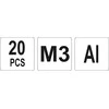 YATO NITONAKRĘTKI ALUMINIOWE M3 /20szt.