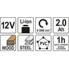 Tiesinis pjūklas Yato 12V LI-ION 82904