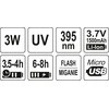 Toya Sa Poland UV žibintuvėlis akumuliatorinis | LI-ION 3.7V | 1500 mAh + akiniai (YT-08588)