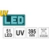 Yato Toya Sa Poland UV žibintuvėlis ir akiniai kondicionavimo sistemos nuotėkio aptikimui | UV 21 LED (YT-08581)