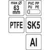 Yato Toya Sa Poland Vamzdžio pjoviklis | PTFE | 0-63 mm (YT-22273)