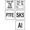 Yato Toya Sa Poland Vamzdžio pjoviklis | PTFE | 0-75 mm (YT-22274)