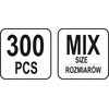 YATO Rinkinys METRINĖ RIEŠTĖ 300 vnt. MIX M3, M4, M5, M6, M8, M10