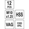 Yato Toya Sa Poland Vidinio sriegio kreipiamųjų varžtų rem. komplektas | VAG, Ford, Opel stabdžiams (YT-17588)