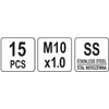 Yato Toya Sa Poland Vieliniai indėklai sriegiui | Helikoliai | M10X1,0 mm | 15 vnt. (YT-176821)