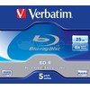 VERBATIM 5x BD-R 25GB 6x Jewel Case baltas mėlynas paviršius