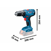 Bosch Akumuliatorinis smūginis gręžtuvas-suktuvas GSB 18V-21, 2x2.0Ah