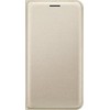 Samsung Galaxy J1 (2016) Flip atverčiamas dėklas - piniginė (Auksinis)