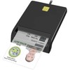 CP ID2 USB 2.0 ID kartes lasītājs 80cm vads 420 Kb/s (6.5x6cm) Melns