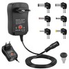 CP UCH1 Universal 12/30W (Maks. 2,1A) Barošanas adapteris + USB 3-12V manuāls slēdzis un 6 spraudņi juodas (OEM)