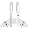 Oho CP USB-C uz USB-C PD 60W 3A Super Ātras Uzlādes 1m iPhone 15 Kabelis ar iebūvētu magnētisku kabeļa organizātoru Balta