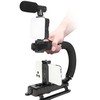 „Elight 4U“ nešiojamas stabilizatorius telefonui ir sportui / DLSR kamerai su 1/4 fiksacija, LED apšvietimu / mikrofonu
