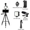 Elight M5 Vlog Telefona Fix Video &amp; Foto komplekts ar Led gaismu / Mikrofonu / Statīvu 1.3m / pulti