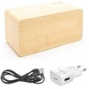 Evelatus EMC01 Digitāls Koka kubs Pulkstenis Modinātājs uzrāda mitrumu temperatūru + USB lādētājs Dzeltens